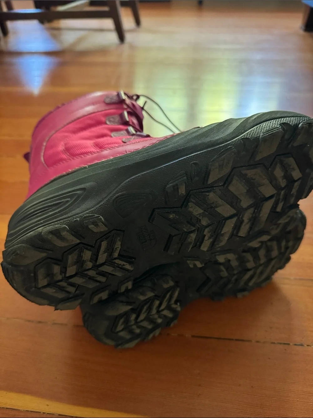 The North Face Kids Pink and Black Insulated Winter Boots, near new!!